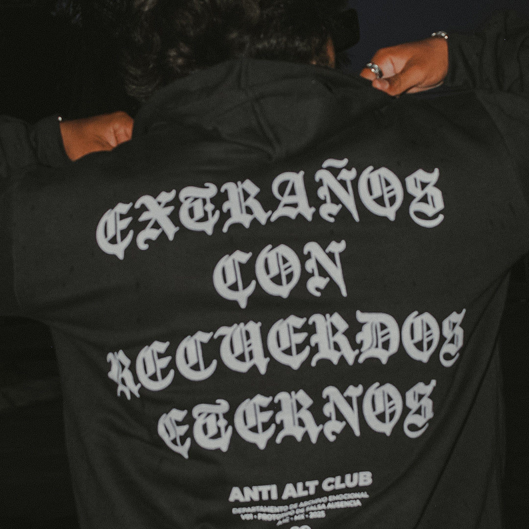 EXTRAÑOS ✧ RELAXED HOODIE BLACK