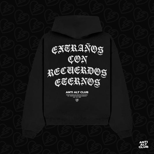 EXTRAÑOS ✧ RELAXED HOODIE BLACK