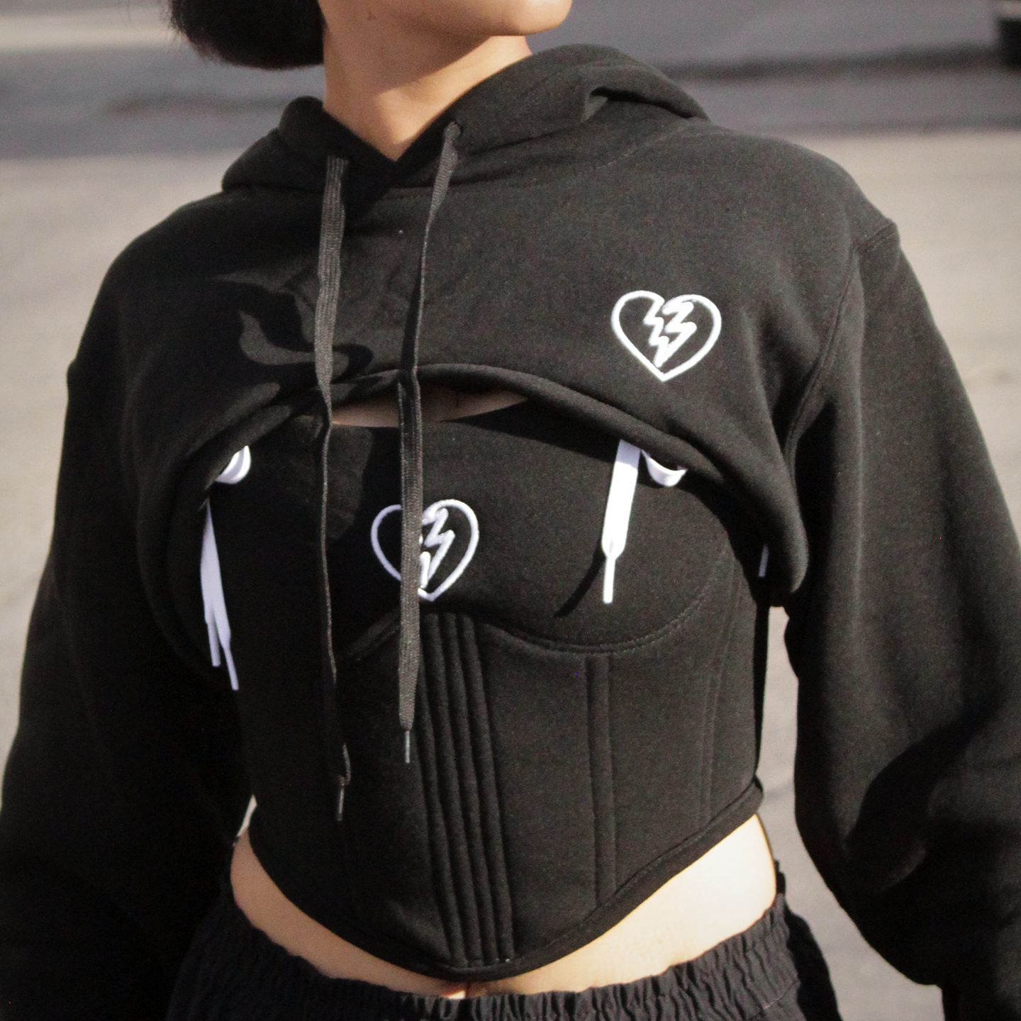 PRESENCIA ✧ FITTED CORSET & HOODIE BLACK